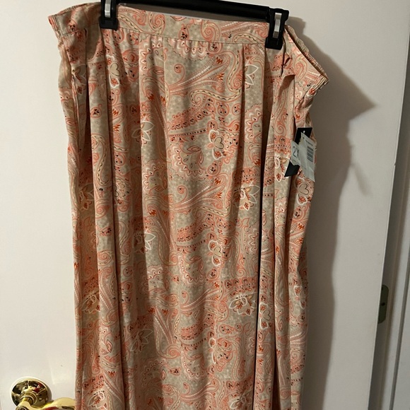 Sag Harbor woman 2X peach print skirt maxi length flowy summer - Picture 1 of 4